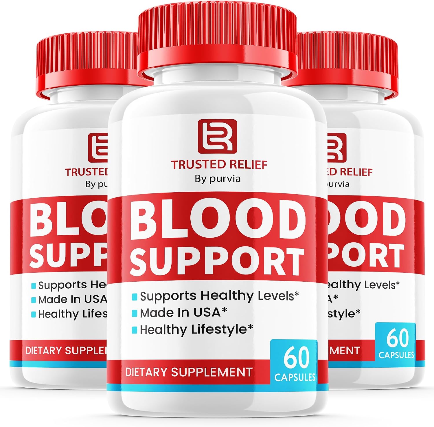 Trusted Relief Blood Support Supplement - Official Formula - 180 Capsules (3-Pack) - görsel 1
