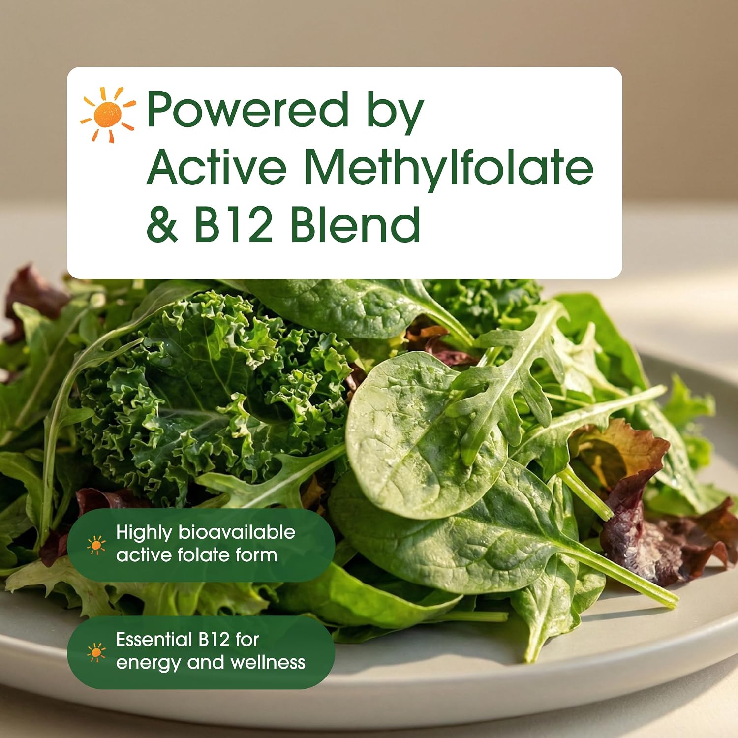 NatureBell Methyl Folate 15mg with Methyl B12 - 240 Capsules - L-Methylfolate & Vitamin B12 for Energy & Mood Support - görsel 6
