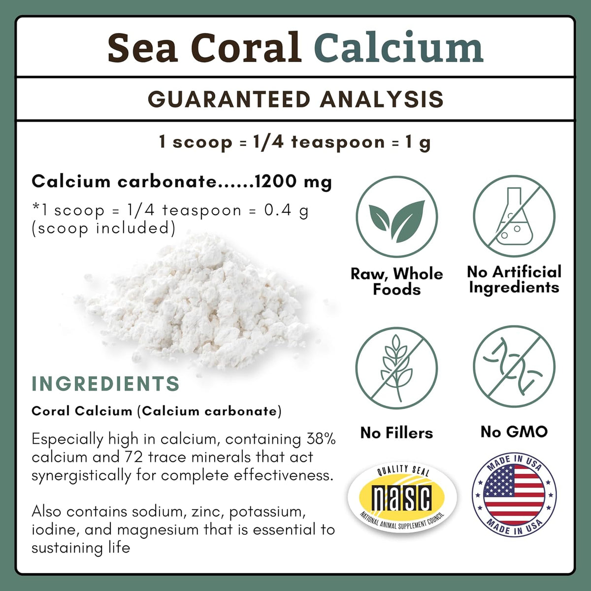 Wholistic Pet Organics Pure Powder Calcium – Form: Powder allows flexible dosing and easy mixing, while tablets – Image 7