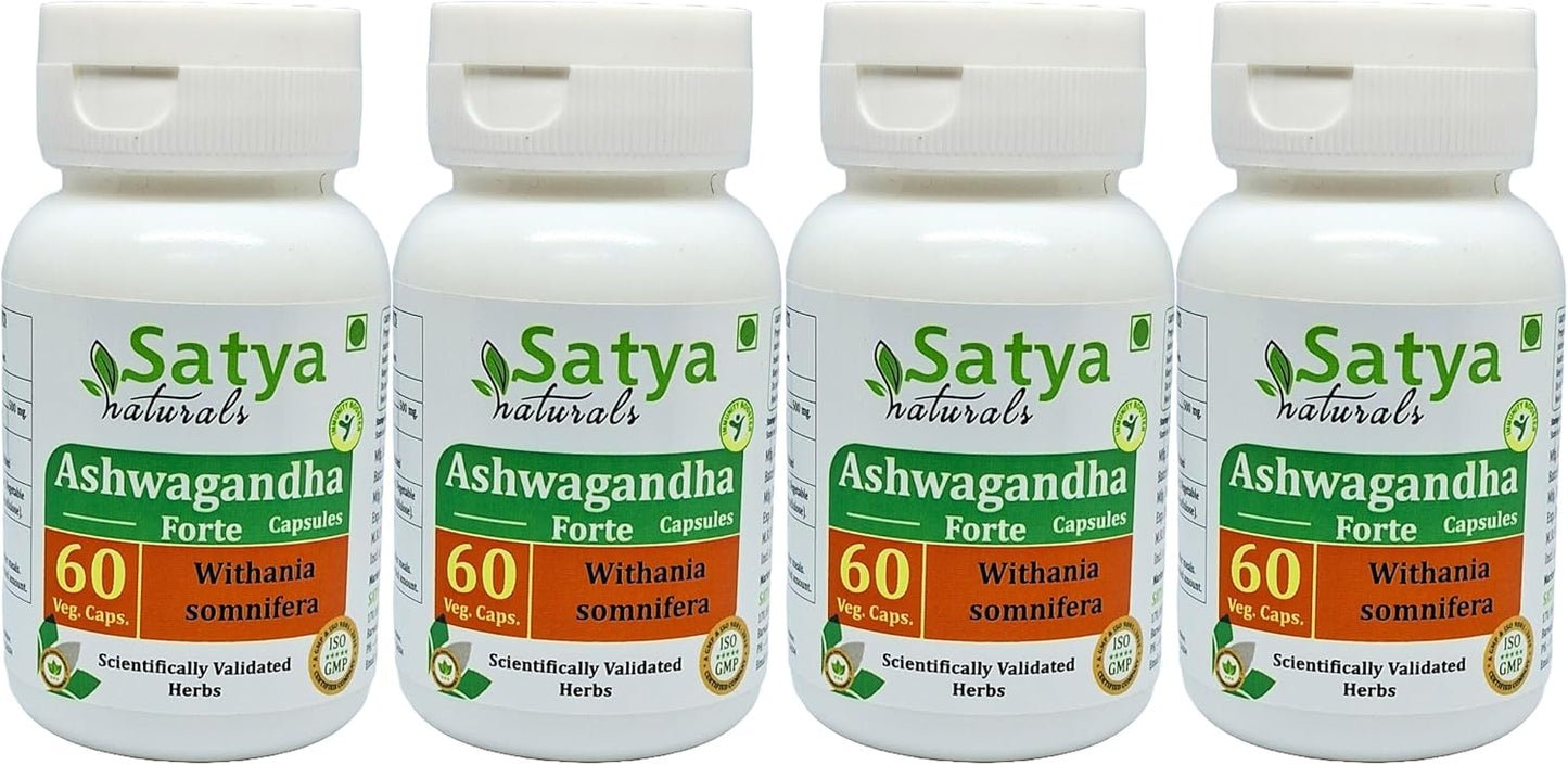 Ashwagandha Forte Capsules 500 mg – 60 Vegan Capsules (4-Pack) - görsel 1