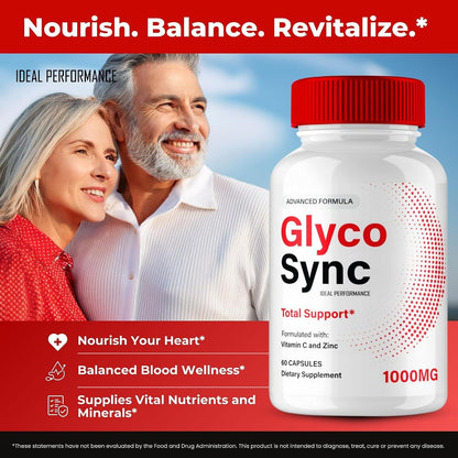 Glyco Sync Glyco Optimiser Capsules, GlycoSync Blood Formula Support Supplement Pills, Premium Formula for Healthy Circulation & Stable Levels, All Natural GlycoSync Pills Reviews (5 Pack)