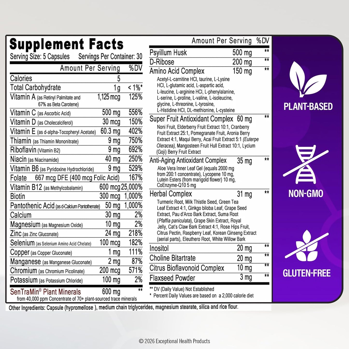 Immuno 150 – Immune Support Supplement with 70 Plant Minerals and 80 Nutrients (150 Vegetable Capsules) - görsel 5