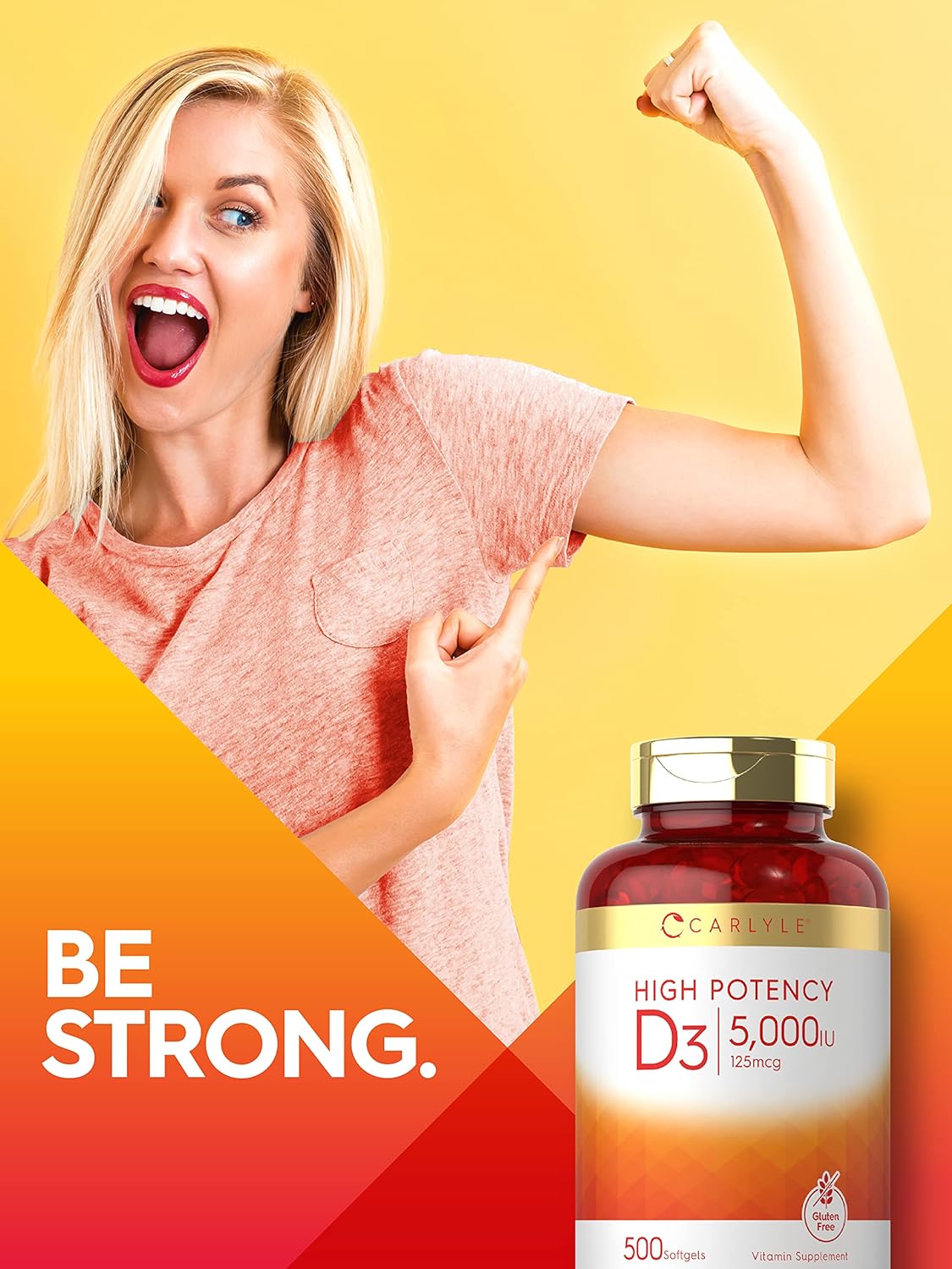 Carlyle Vitamin D3 5000 IU Softgels, 500 Count - görsel 6