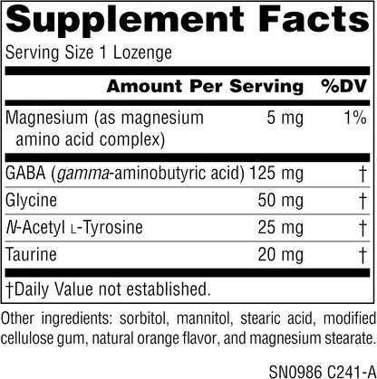 Source Naturals Serene Science GABA 125 mg Orange Flavoured Lozenges - 30 Count