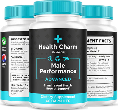 LIVORKA Health Charm Men's Multivitamin Capsules - All Natural Supplement, 60 Capsules