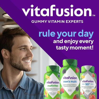 vitafusion Adult Gummy Vitamins for Men, Berry Flavoured, 150 Count (75 Day Supply)