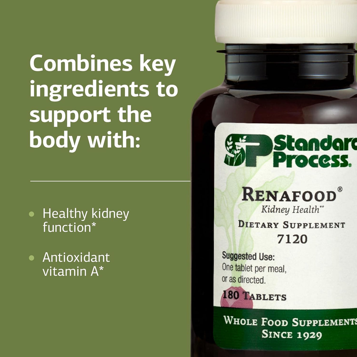 Standard Process Renafood – Kidney Support Food Supplement with Vitamin A, Non-Soya, 180 Tablets - görsel 4