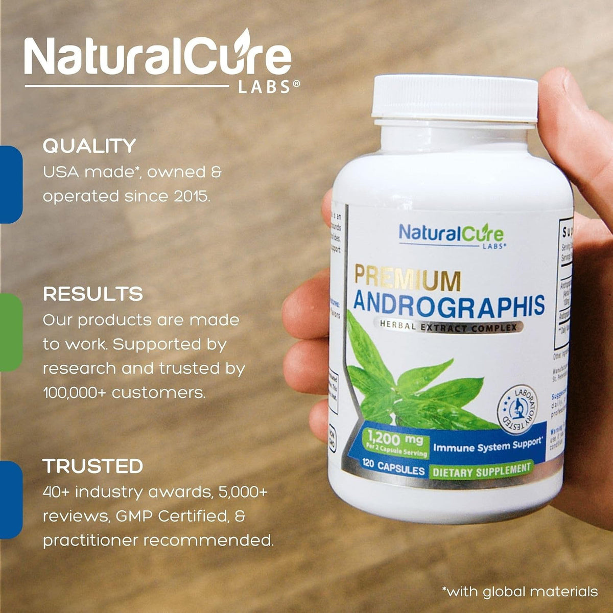 Premium Andrographis Paniculata Extract 1,200mg (100mg Andrographolides), 120 Capsules, Non-GMO, Vegan, Gluten-free - görsel 2