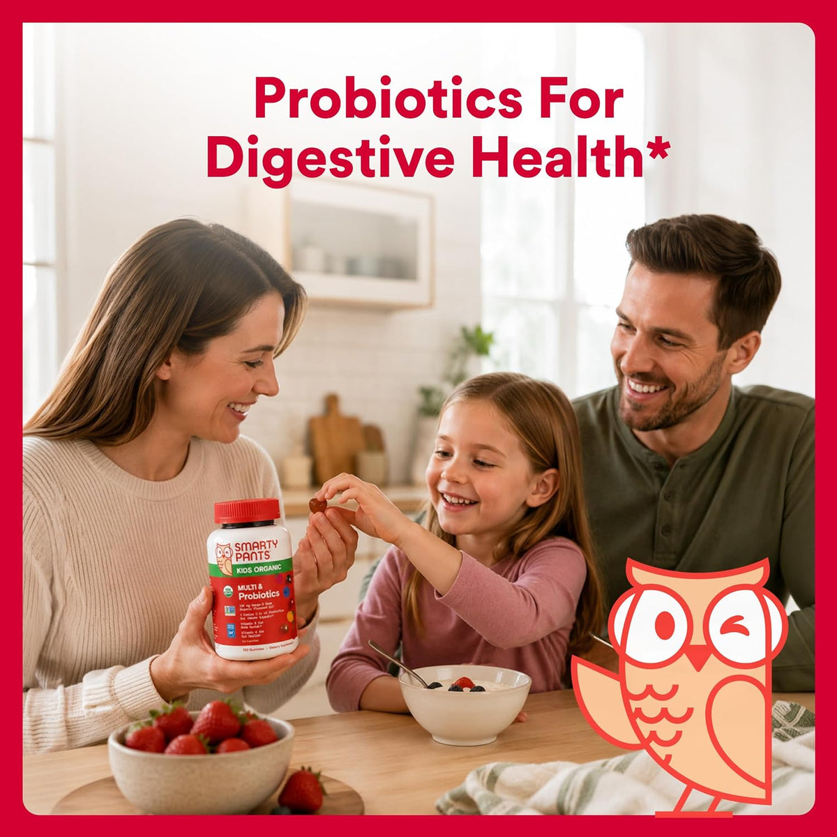 SmartyPants Organic Kids Multivitamin Gummies - 16 Nutrients + Probiotics - 120 Gummies - görsel 3