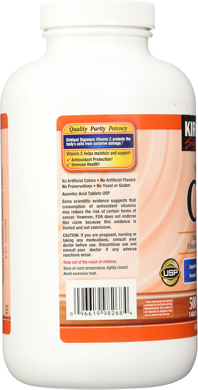 Kirkland Signature Vitamin C with Rose Hips, 500 Tablets - görsel 4