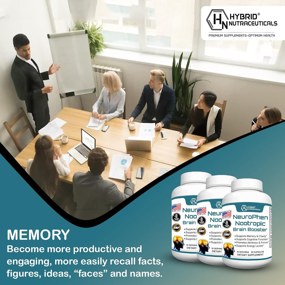 NeuroPhen Nootropics Brain Booster Supplement - Focus, Memory & Clarity Capsules - görsel 8