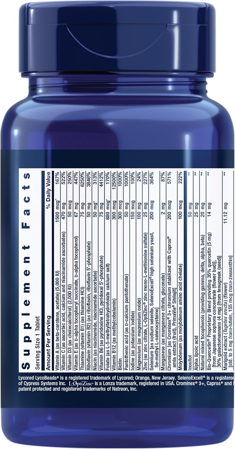 Life Extension One-Per-Day Multivitamin - Over 25 Vitamins, Minerals & Plant Extracts - 60 Tablets - görsel 2
