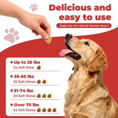 VivaElixir Dog Lumps and Bumps Supplement - Immune Support Chews with Turkey Tail Mushroom, Reishi, Shiitake, Maitake, Curcumin & CoQ10 - Veterinary Formulated - 150 Chews