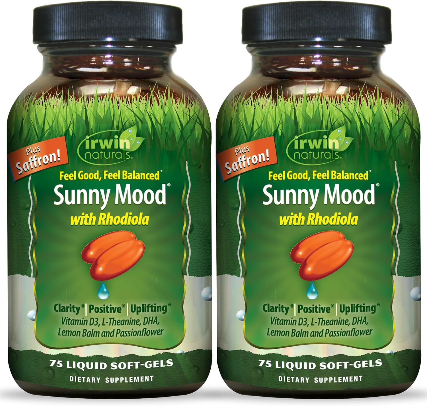 Irwin Naturals Sunny Mood - 75 Liquid Soft-Gels (2 Pack) - görsel 1