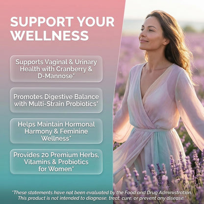 Clean Nutraceuticals ProbioBloom Probiotics for Women with D-Mannose & Cranberry - 60 Capsules