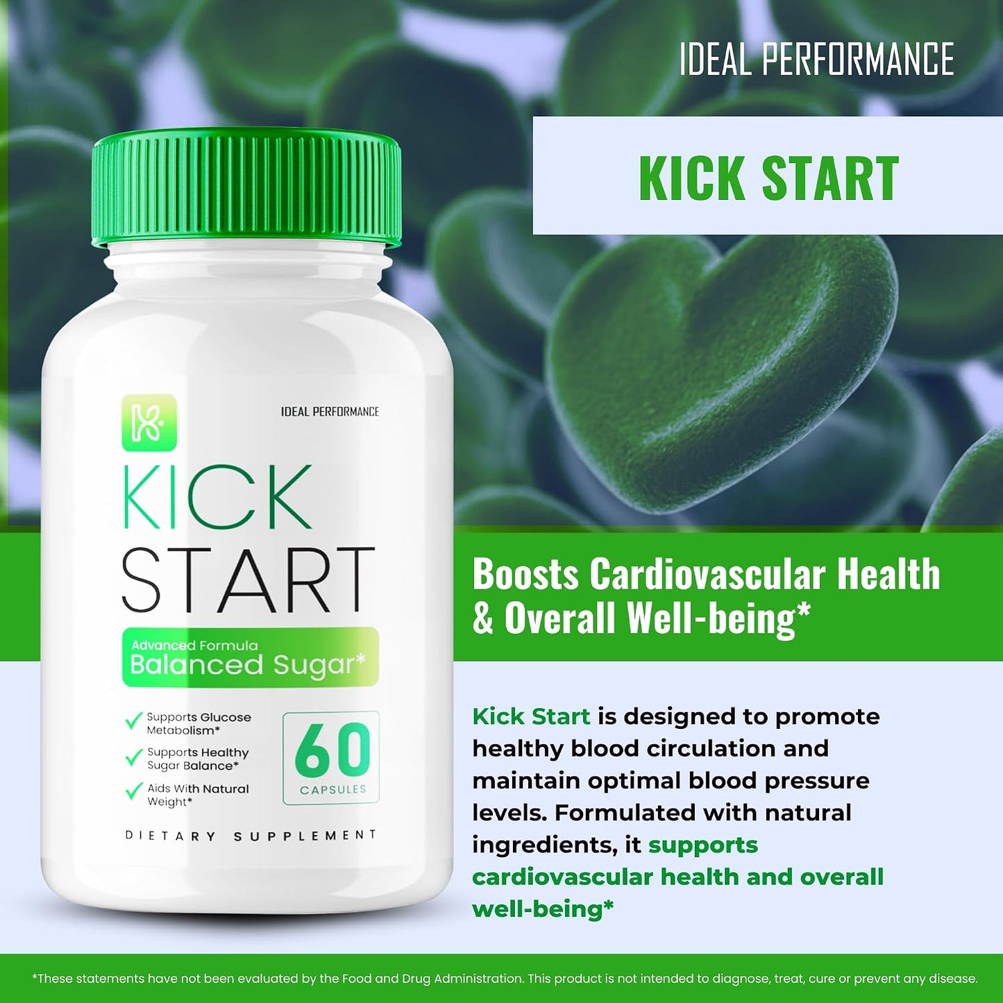 IDEAL PERFORMANCE Kick Start Capsules - Balanced Blood Sugar Supplement & Glyco Optimiser (2 Pack) - görsel 4