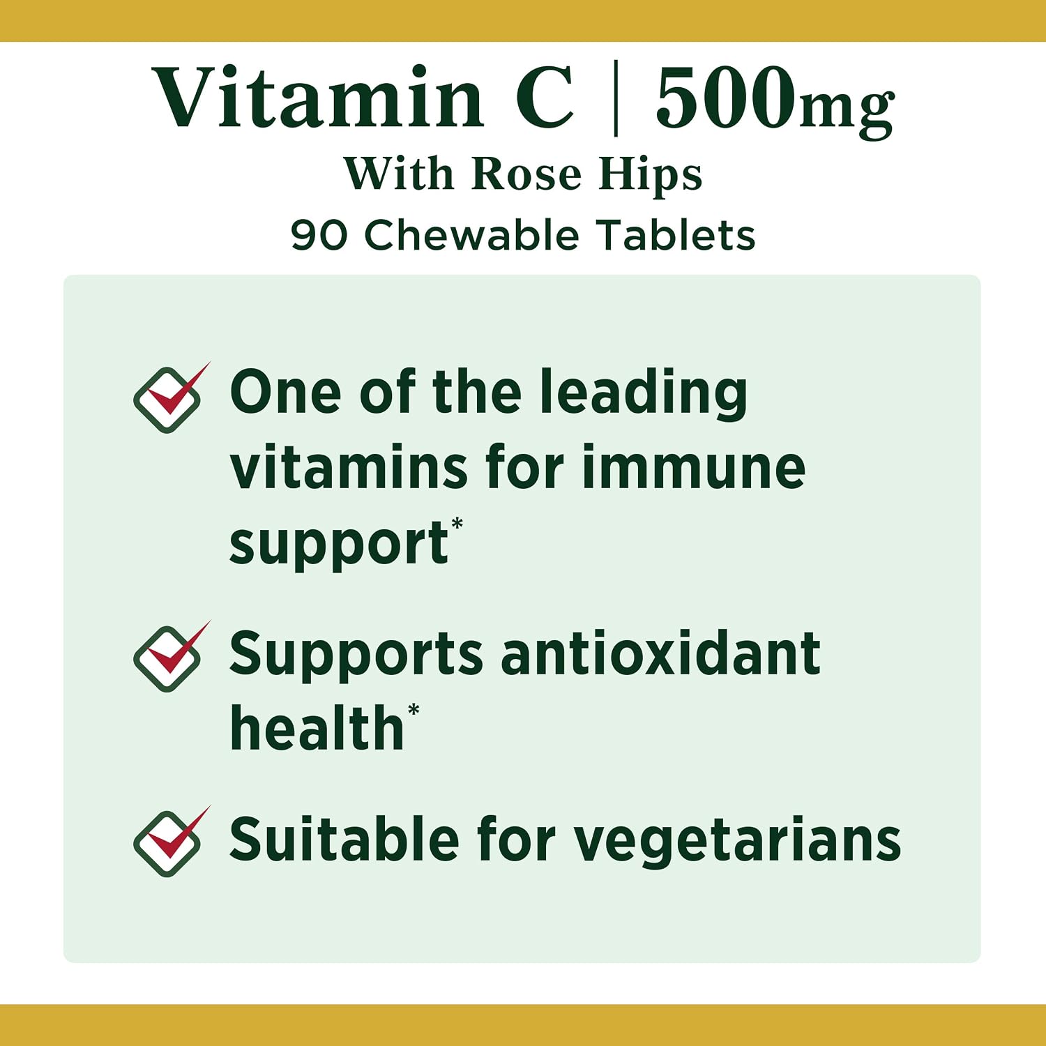 Nature's Bounty Vitamin C 500 mg with Rose Hips Chewable Tablets, Orange Flavour, 90 Count (Pack of 2) - görsel 3