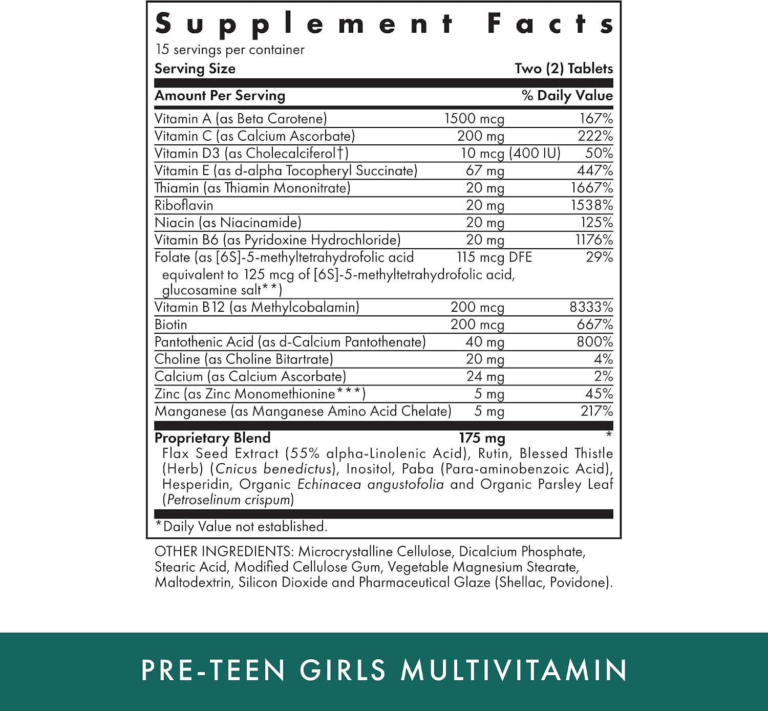 Michael's Health Naturopathic Programmes Pre-Teen Girls Multivitamin - 30 Vegetarian Tablets - görsel 2