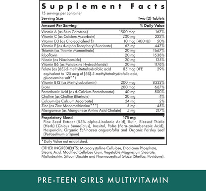 Michael's Health Naturopathic Programmes Pre-Teen Girls Multivitamin - 30 Vegetarian Tablets