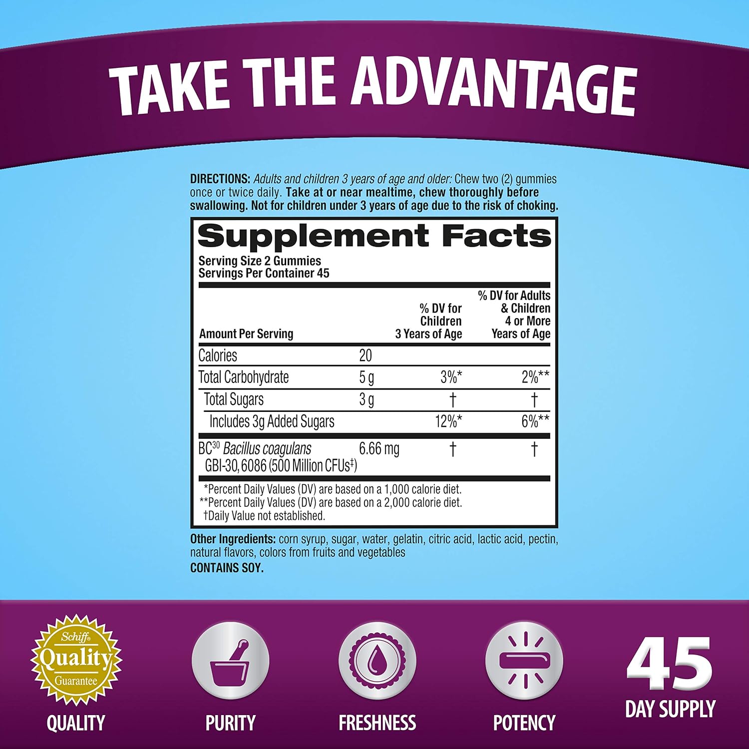 Digestive Advantage Probiotic Gummies for Digestive Health, Superfruit, 90 Count - görsel 4