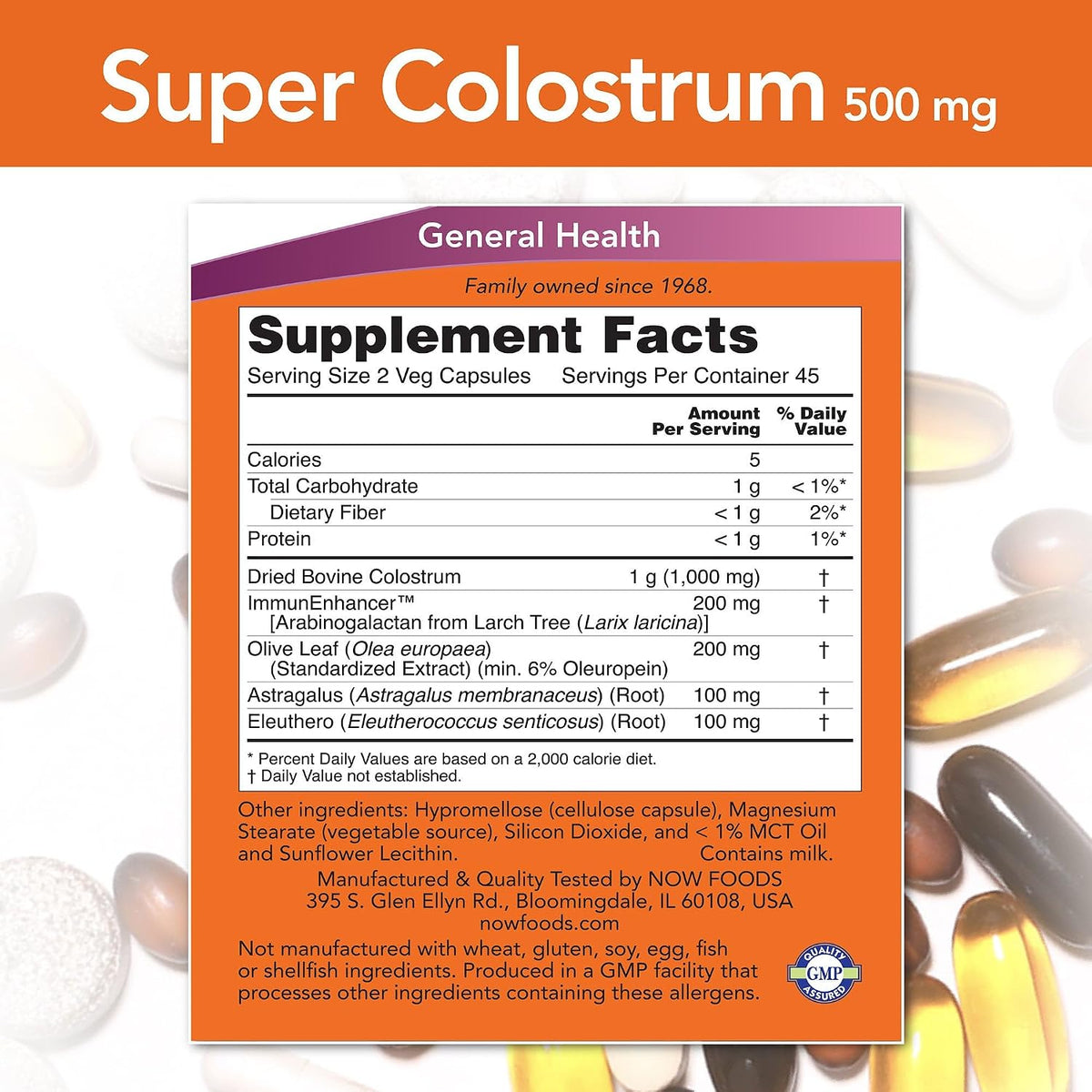 NOW Foods Super Colostrum 500 mg - 90 Veg Capsules - görsel 2
