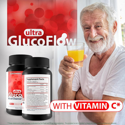 Ultra Gluco Flow - Improved Formula - Blood Cleanse Detox Support Capsules