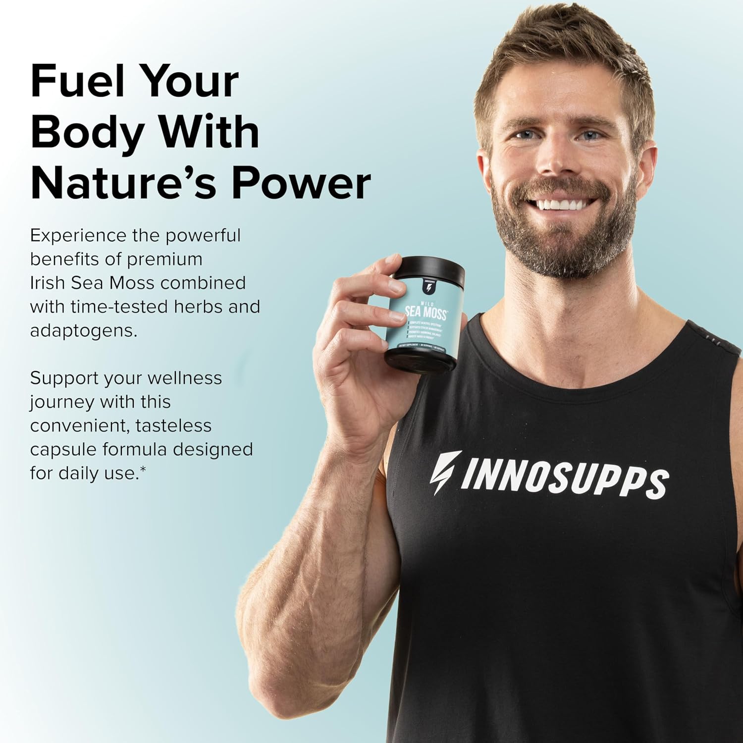 InnoSupps Wild Sea Moss Capsules - Immune Support Food Supplement for Vitality and Gut Health - Daily Minerals for Men and Women (30 Servings) - görsel 2