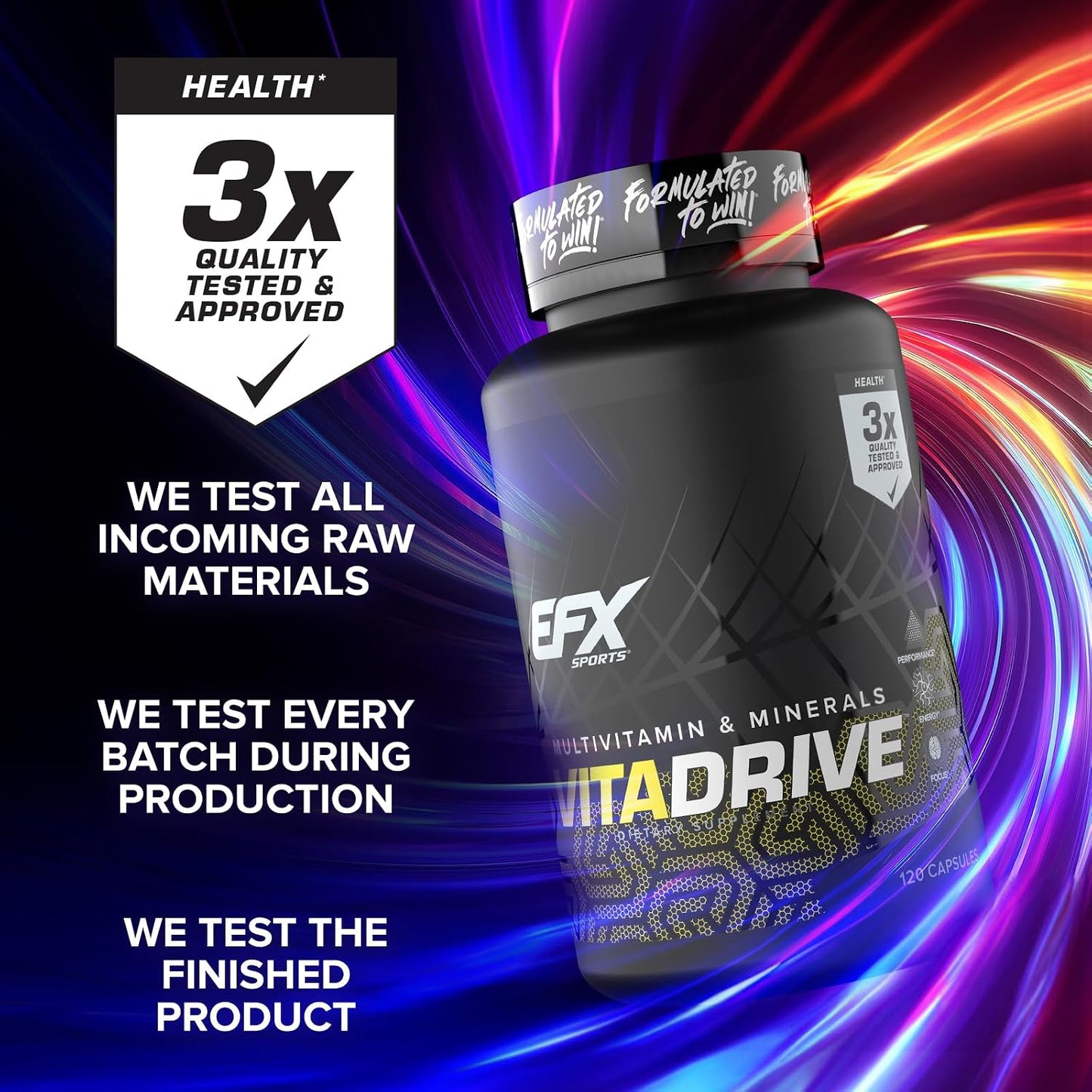 EFX Sports Vita Drive | Multivitamin for Athletes | 120 Capsules - görsel 4