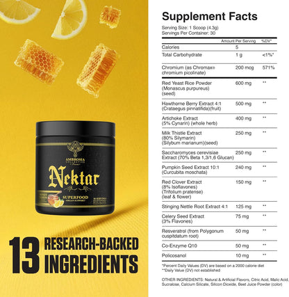 Ambrosia Nektar Superfood Organ & Cycle Support Powder - Honey Lemon