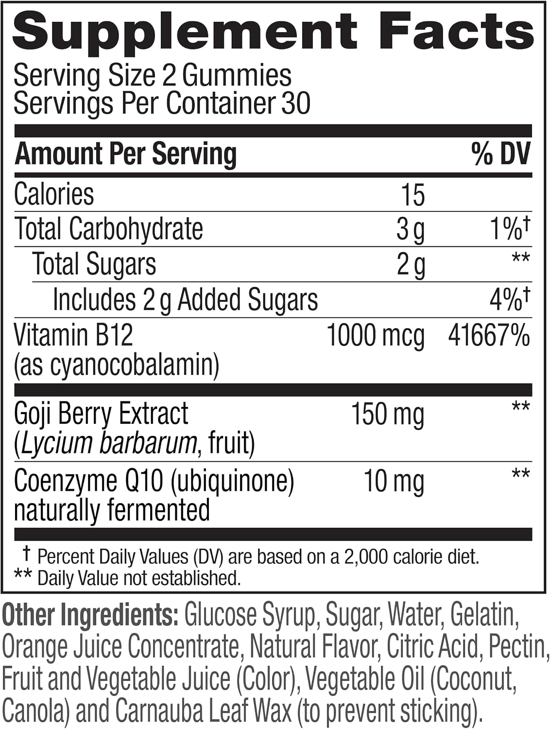 OLLY Extra Strength Daily Energy Gummies - Caffeine Free Cellular Energy Production, 1000 mcg Vitamin B12, CoQ10, Goji Berry, Berry Yuzu Flavoured, 60 Count (30 Day Supply) - görsel 5