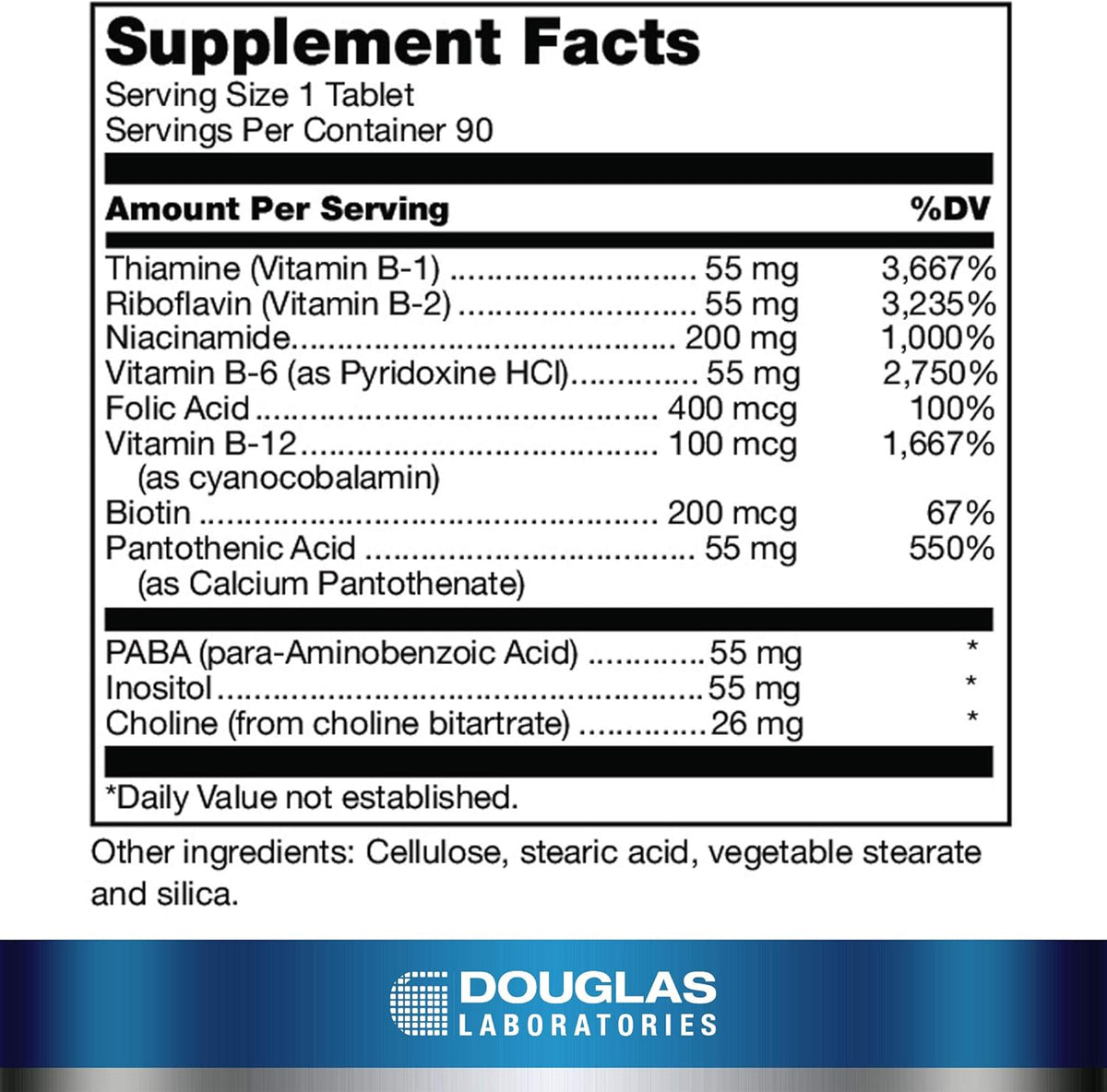 Douglas Laboratories Stress-B-Plus - Comprehensive B Vitamin Complex, 90 Tablets - görsel 2