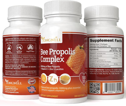 YongWell Super Bee Propolis Complex High Concentrate Propolis – 200 Capsules