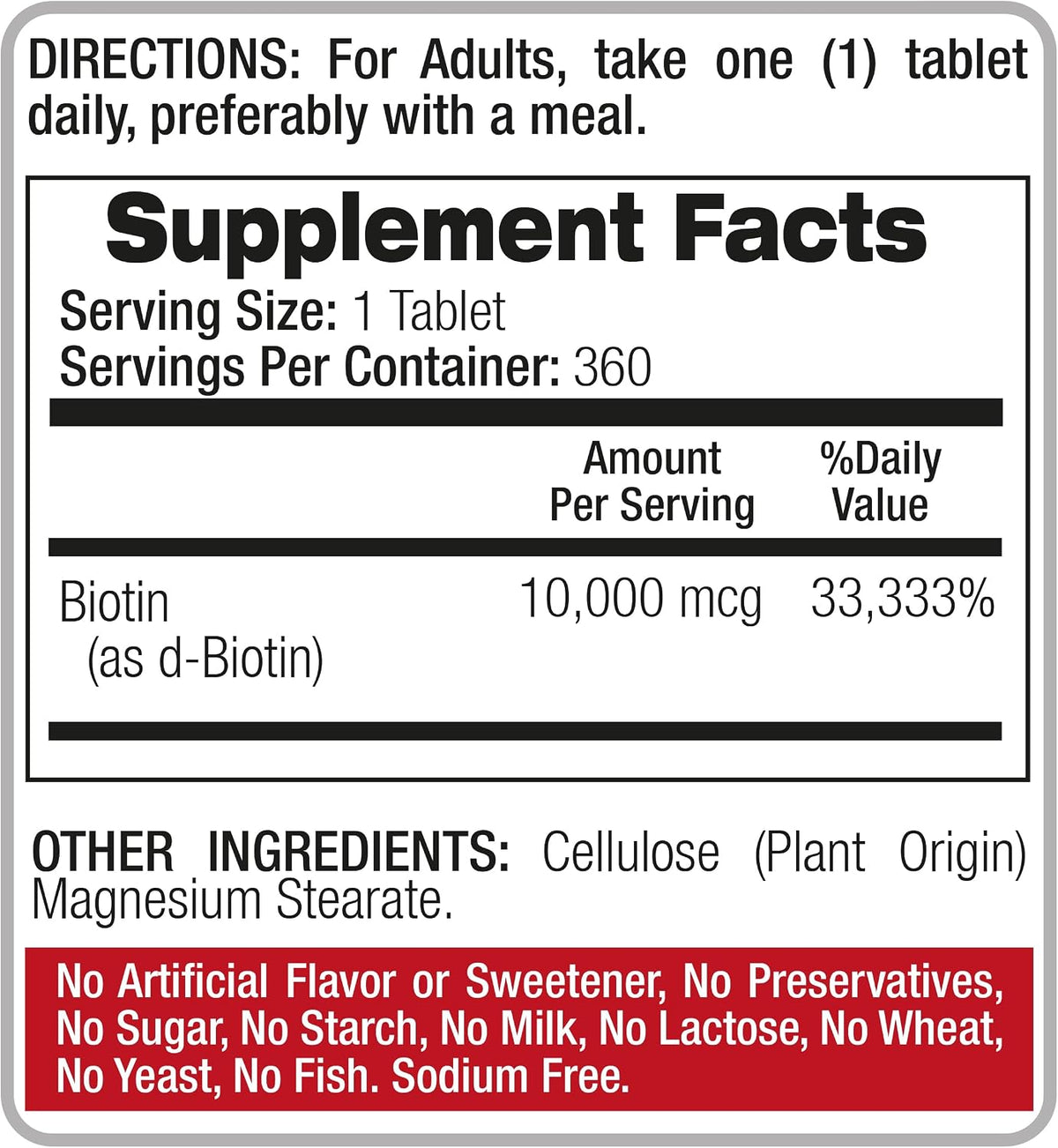 FITO MEDIC'S Lab Biotin 10000mcg - 360 Tablets (High Potency Supplement) - görsel 4