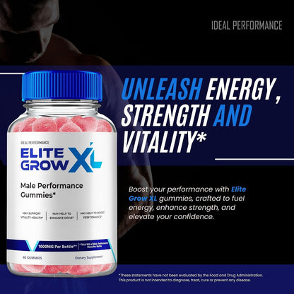 Elite Grow XL Gummies – Maximum Strength Performance Gummies for Men (2 Pack)