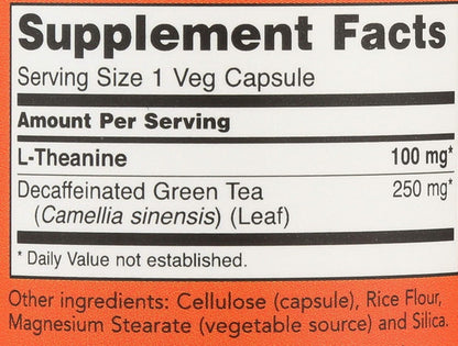 NOW Foods L-Theanine 100mg, 90 Capsules