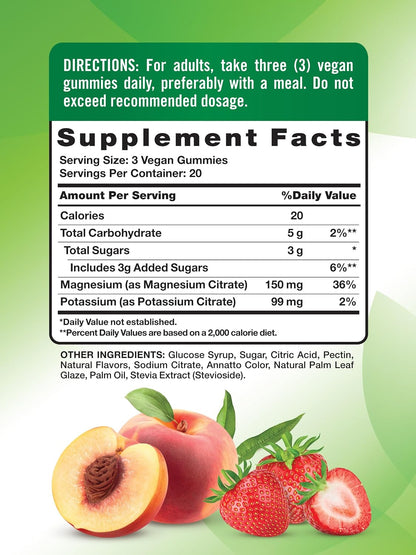 Nature's Truth Potassium Magnesium Citrate Gummies (60 Count) - Vegan, Non-GMO, Gluten-free Supplement