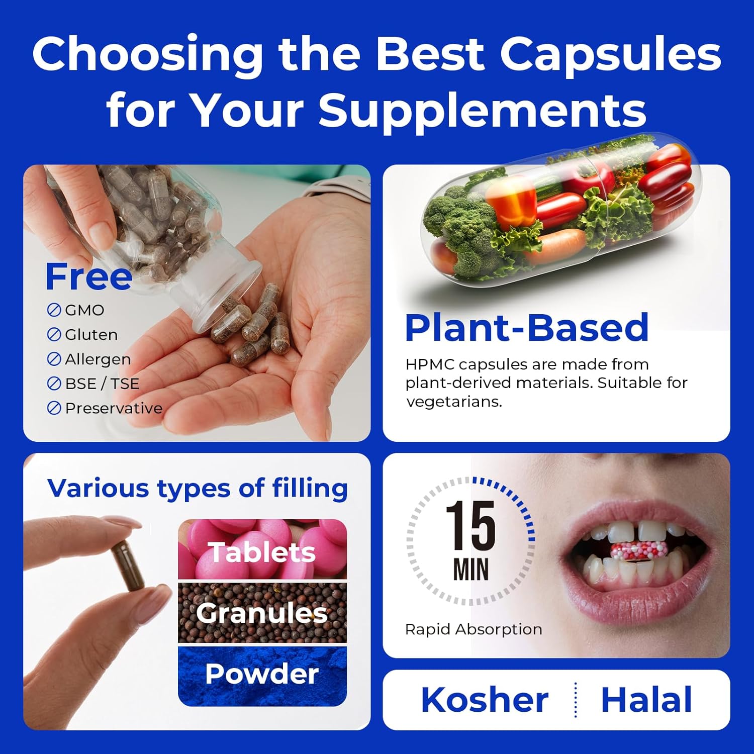 ATLEMISME Empty Vegan Capsules Size 000 (100 Count) DIY Vegetable Capsule Filling - görsel 3