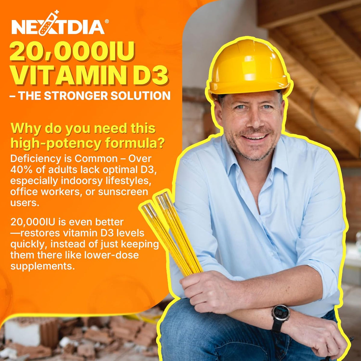Nextdia Vitamin D3 20,000 IU + K2 (MK-4 & MK-7) with Calcium Citrate – Bone & Muscle Support, 240 Softgels (2 Pack) - görsel 5