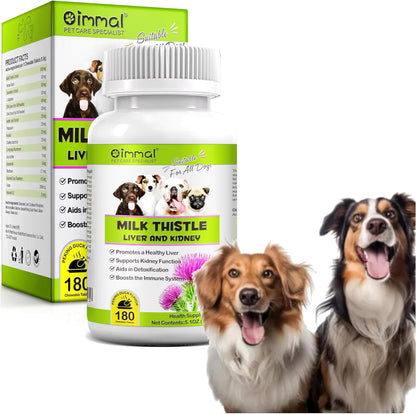 Milk Thistle for Dogs - 180 Chewable Tablets - Liver and Kidney Support