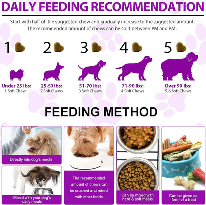 FUKEVY 15-in-1 Dog Multivitamin Soft Chews – Glucosamine, Probiotics & Joint Support (150 count)