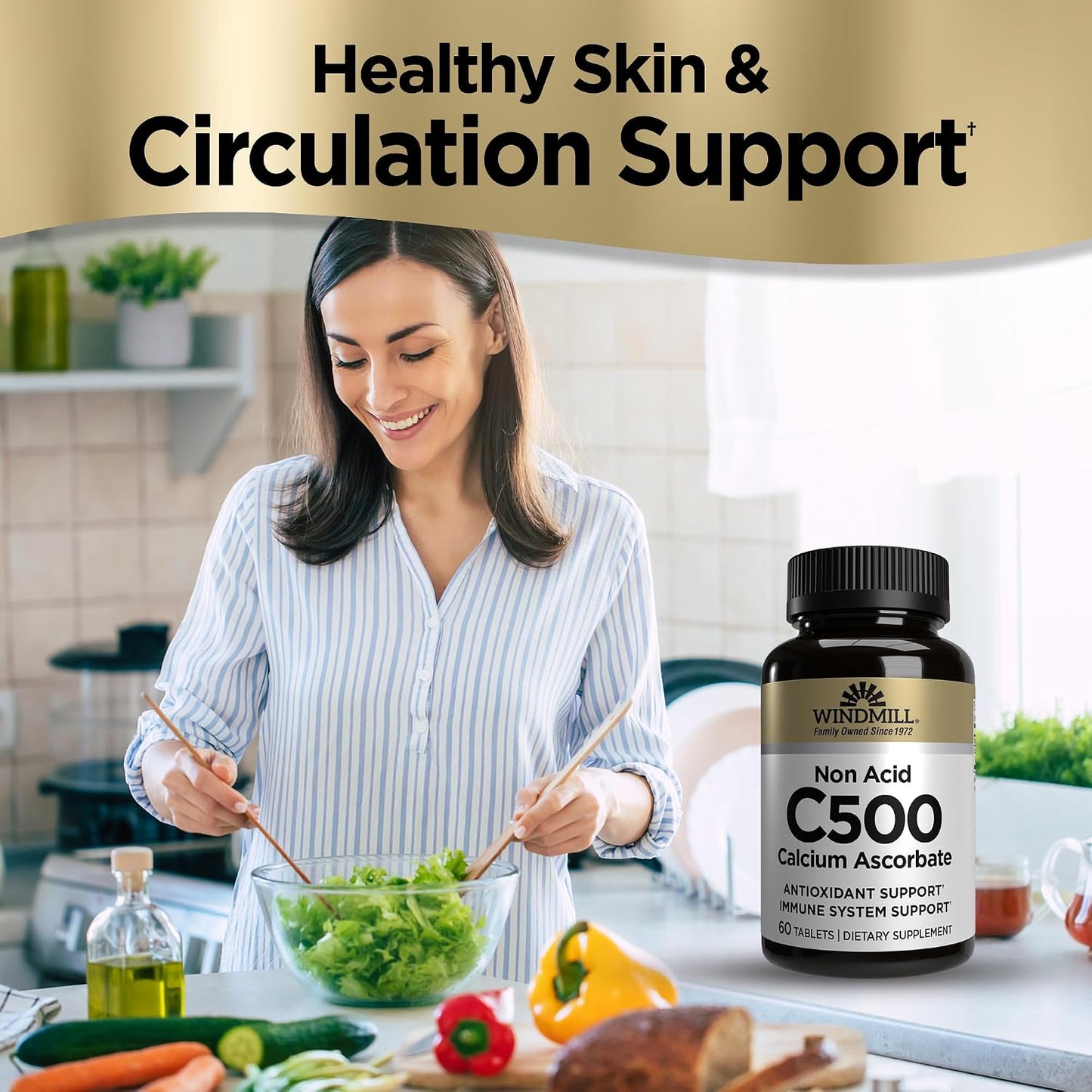 Vitamin C 500mg Non-Acid Tablets, 60 Count - görsel 4