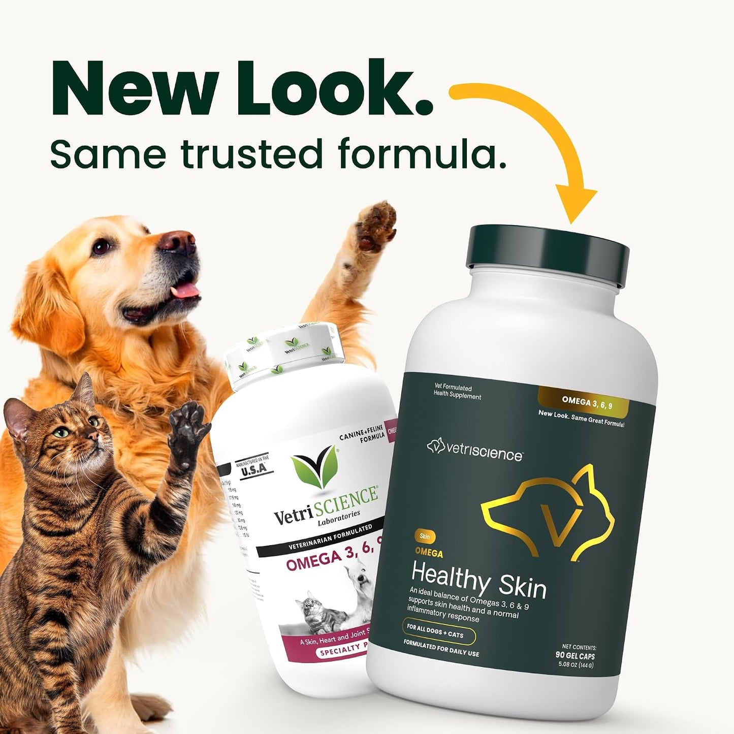 VetriScience Omega Healthy Skin and Coat Capsules for Dogs and Cats, 90 Count - görsel 2