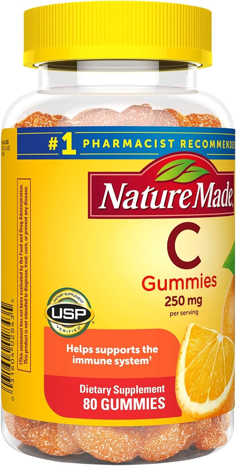 Nature Made Vitamin C Gummies 250 mg, 80 Count, Tangerine - görsel 7