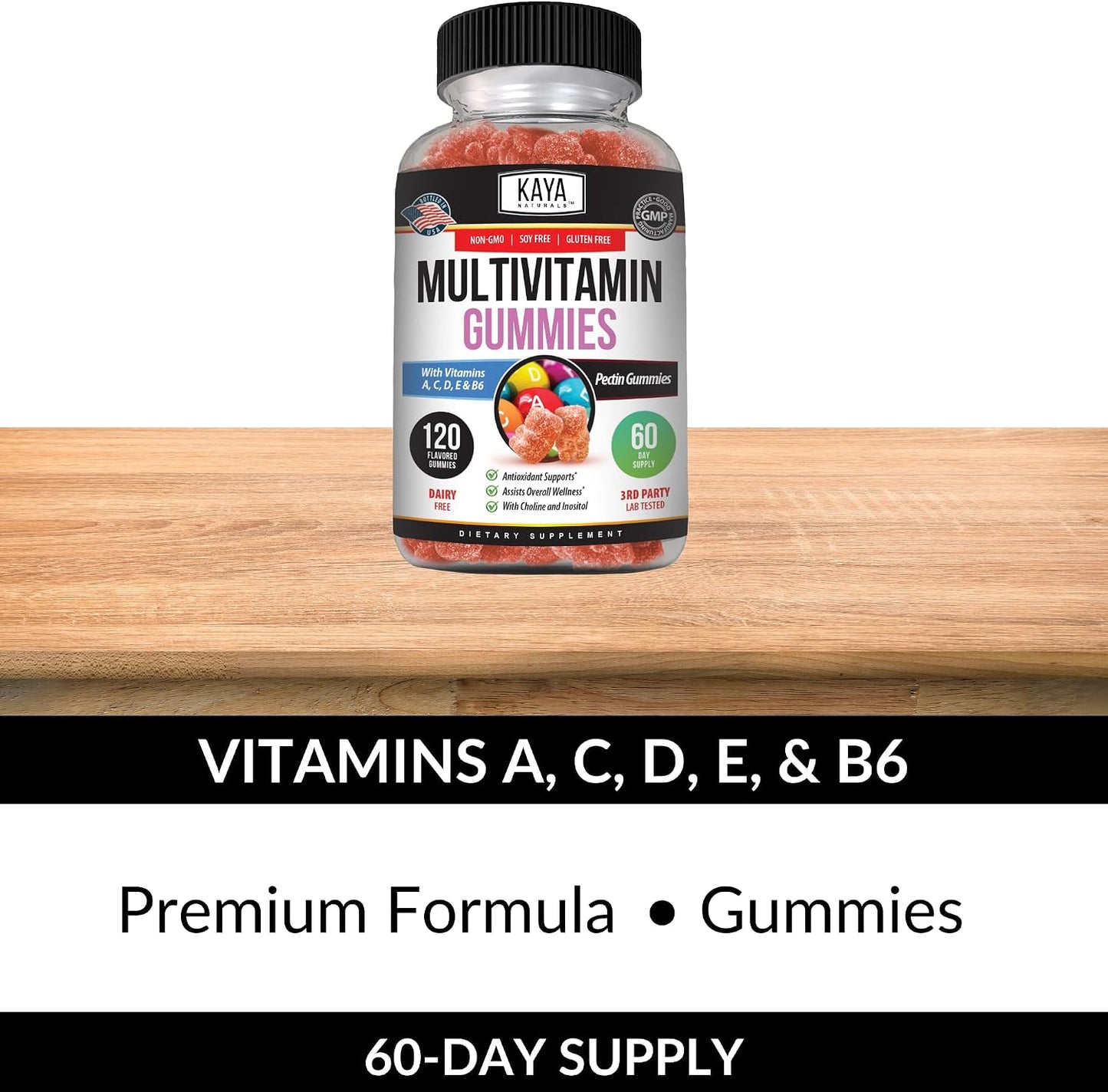 Kaya Naturals Adult Multivitamin Gummy, 120 Count, Strawberry Flavour - görsel 5