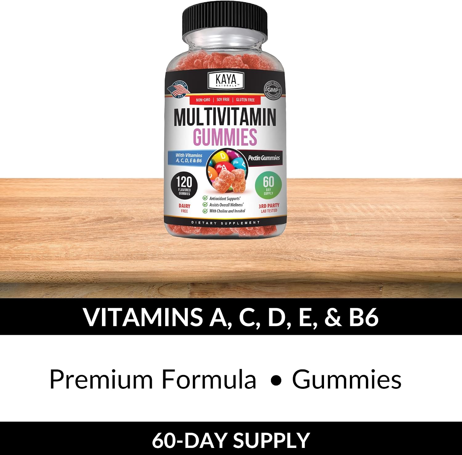 Kaya Naturals Adult Multivitamin Gummy, 120 Count, Strawberry Flavour - görsel 5