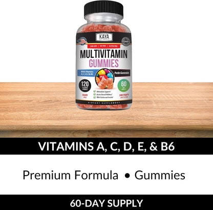 Kaya Naturals Adult Multivitamin Gummy, 120 Count, Strawberry Flavour