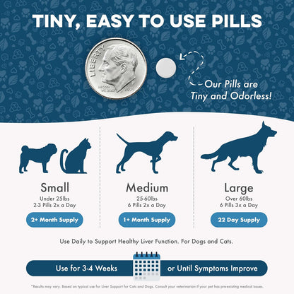 BestLife4Pets Dog Liver Supplement – Milk Thistle for Dogs – 400 Mini Tablets