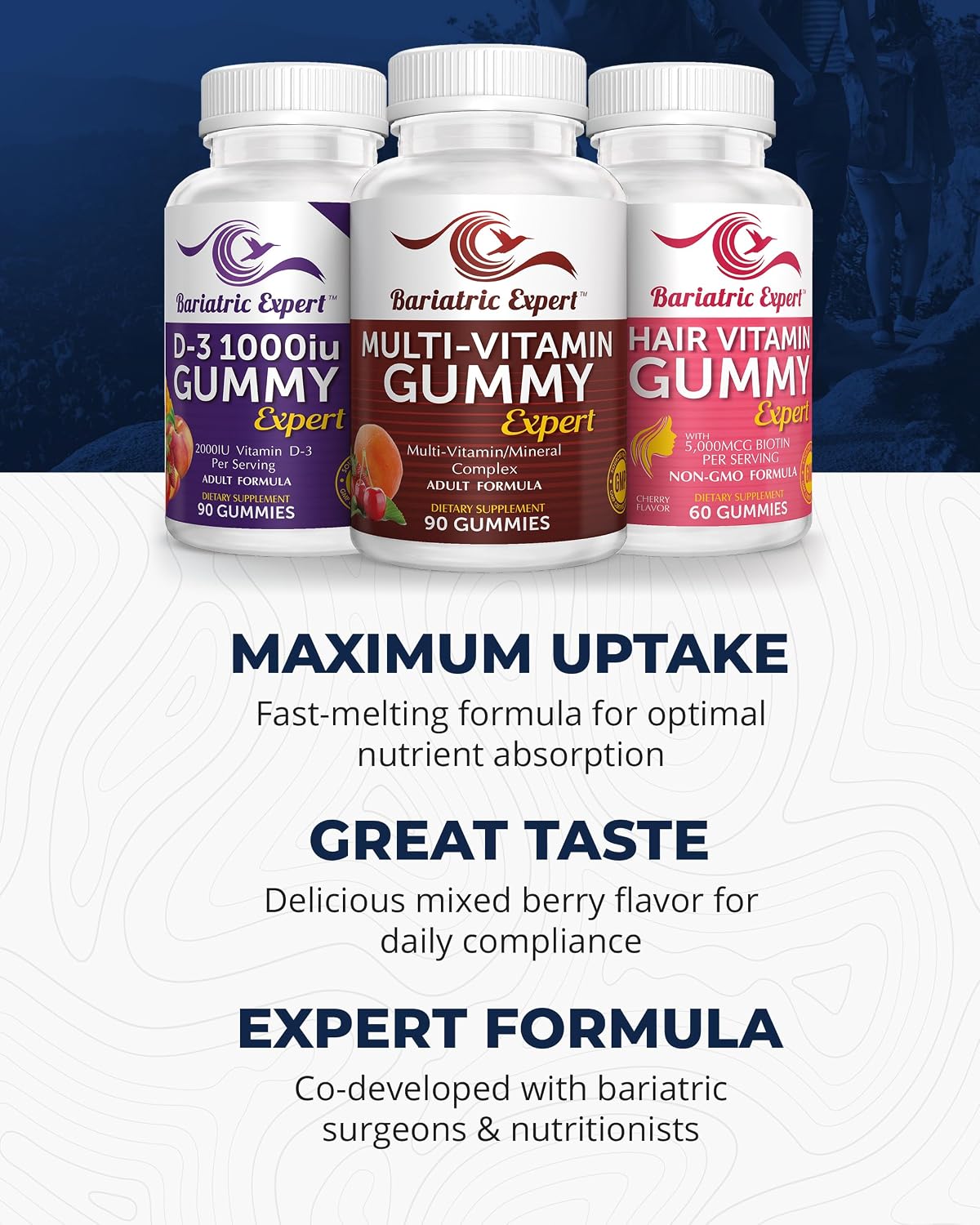 Bariatric Multivitamin 3 Pack – Multivitamin Gummy, Vitamin D3 Gummy, Hair Vitamin Gummy - görsel 3