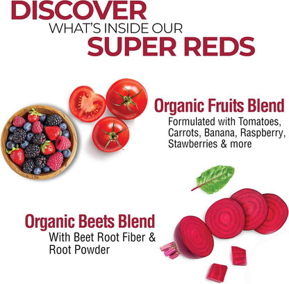 COUNTRY FARMS Super Reds, Energising Polyphenol Superfood, 48 Super Fruits and Berries, Powerful Antioxidants and Polyphenols, Supports Energy, 20 Servings, Mixed Berry Flavour
