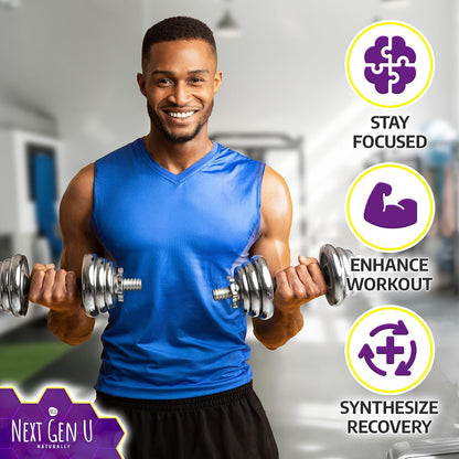 L-Tyrosine 500 mg, 120 Vegan Capsules - Mood and Brain Support by NextGenU